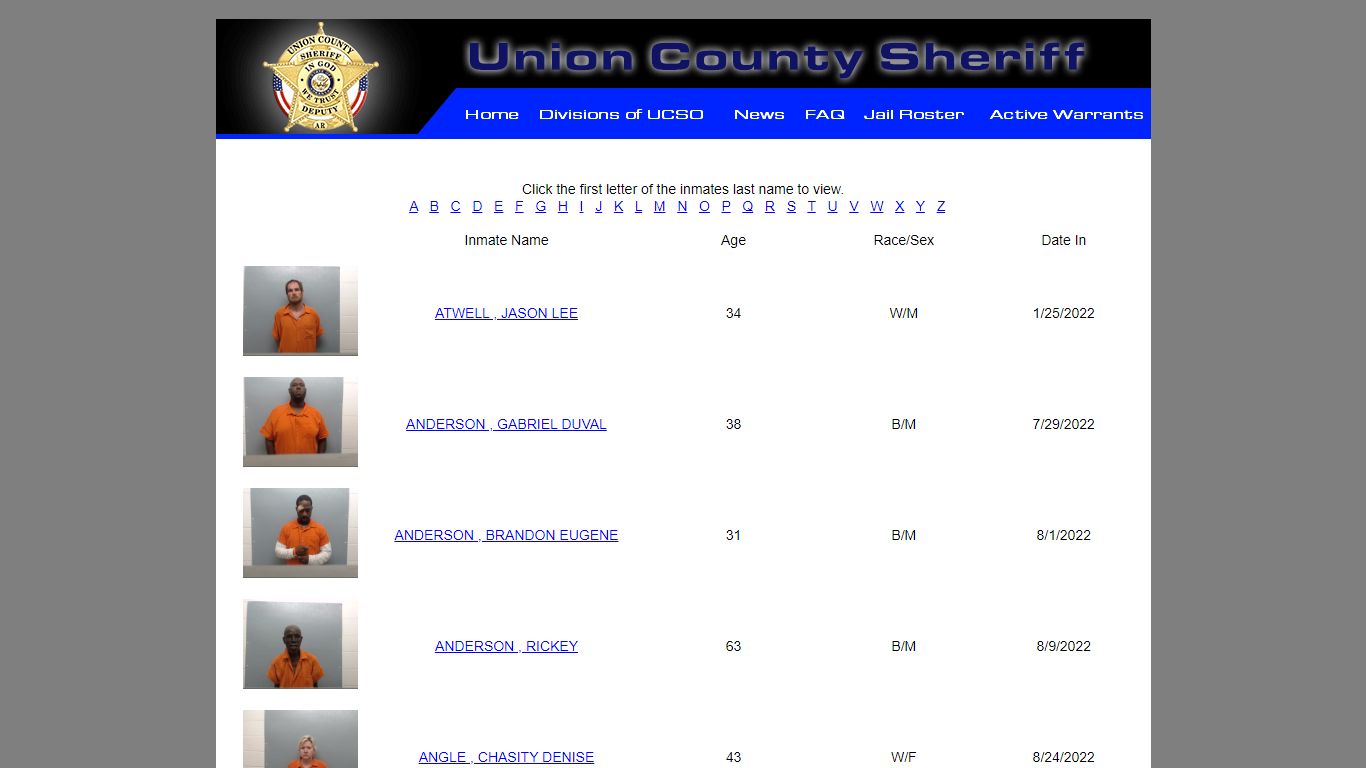Jail Roster | UCSO
